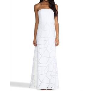 NEW ALEXIS lyona long strapless dress in white